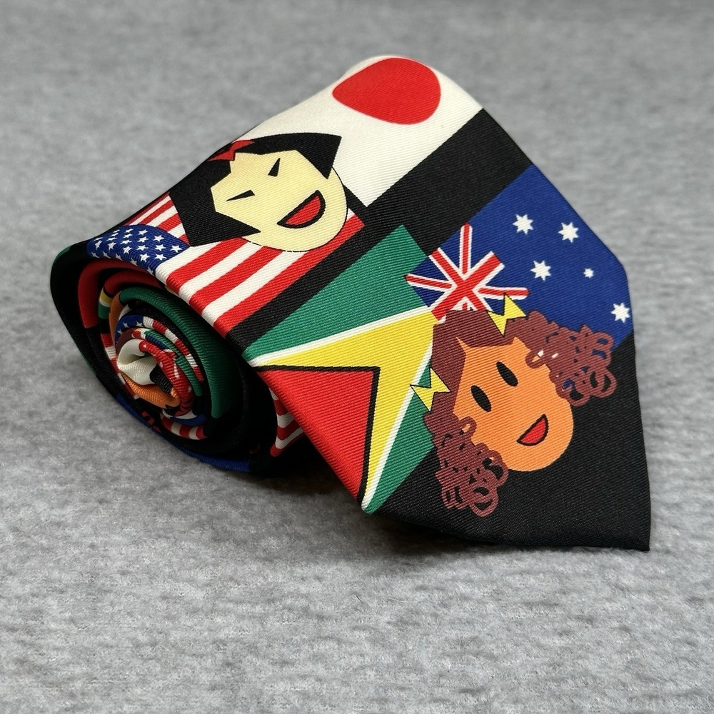 St Jude Charity "Children of the World" Flags Print Men's Necktie‎ Polyester